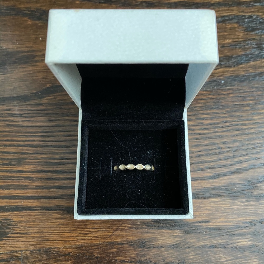 Pandora White Enamel Ring